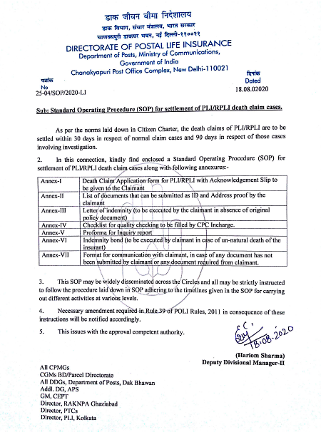 Pli death claim procedures