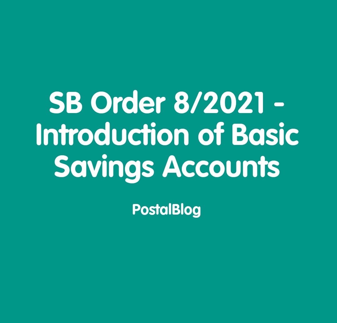 SB Order 8/2021 : Introduction of Basic Savings Accounts