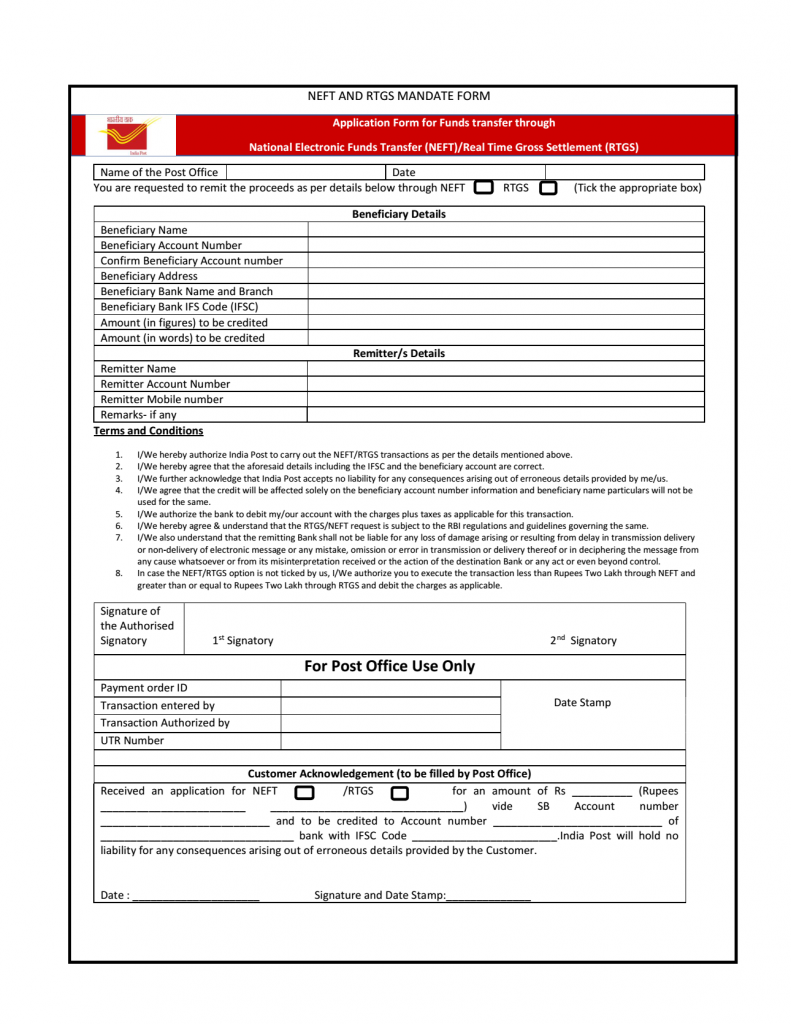 post-office-neft-rtgs-form-in-pdf-postalblog